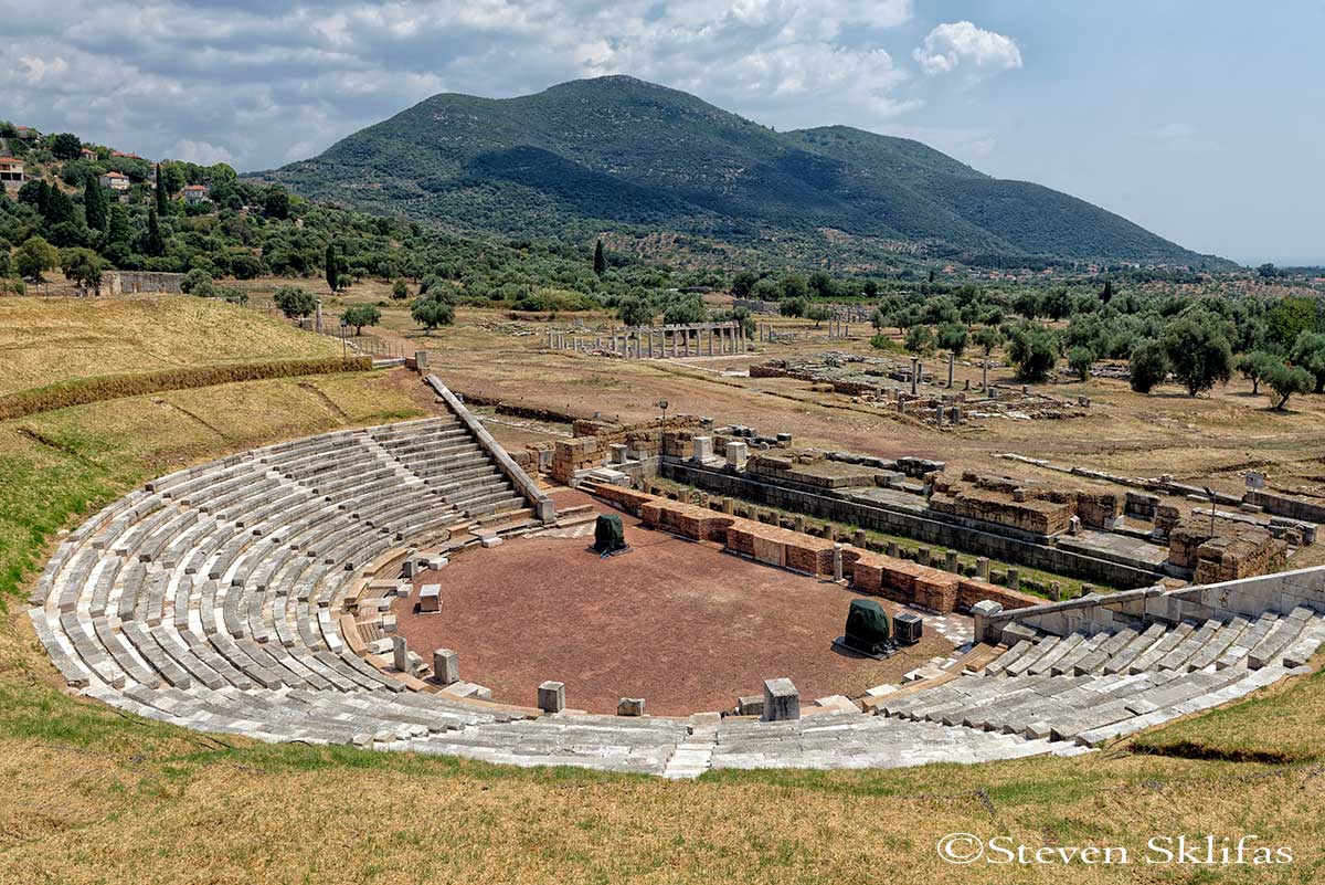Ancient Theatre. Ancient Messene. Peloponnese. Greece.