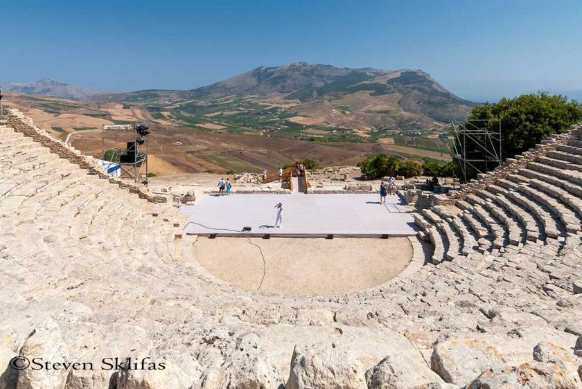 Ancient Greek Theatre. Segesta Sicily Italy.